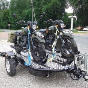 Remorque porte-moto abaissable et pliable 2 motos Cochet noir